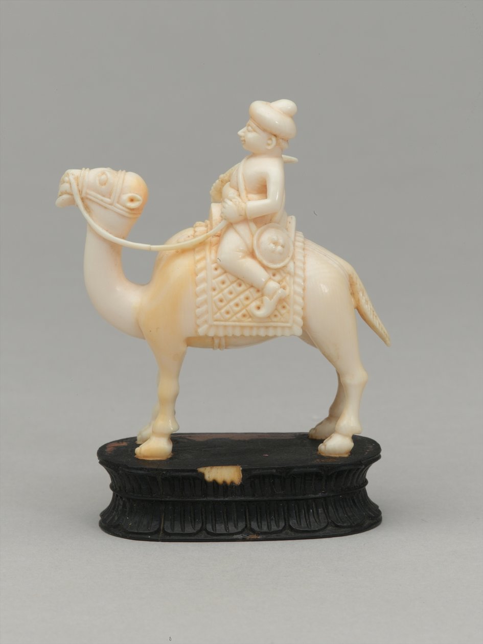 Cavaliere nero, pezzo degli scacchi, India, circa 1820 da F. Ernest Jackson