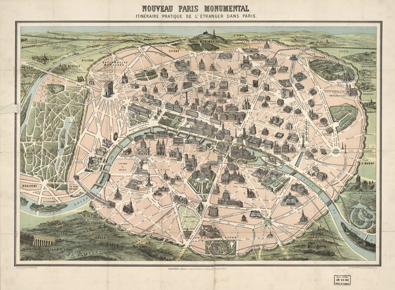 Edifici selezionati mostrati pittoricamente. Vista a volo d