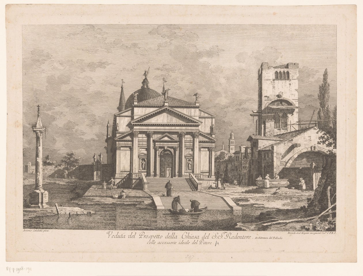 Veduta della Chiesa del Santissimo Redentore a Venezia (serie Vedute di Venezia da disegni di Canaletto) da Fabio Berardi