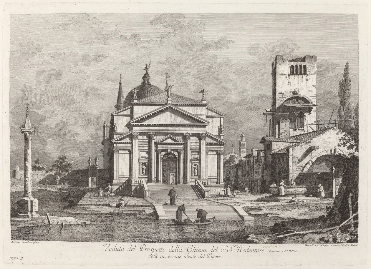 Veduta del Prospetto della Chiesa del SS. Redentore da Fabio Berardi after Canaletto