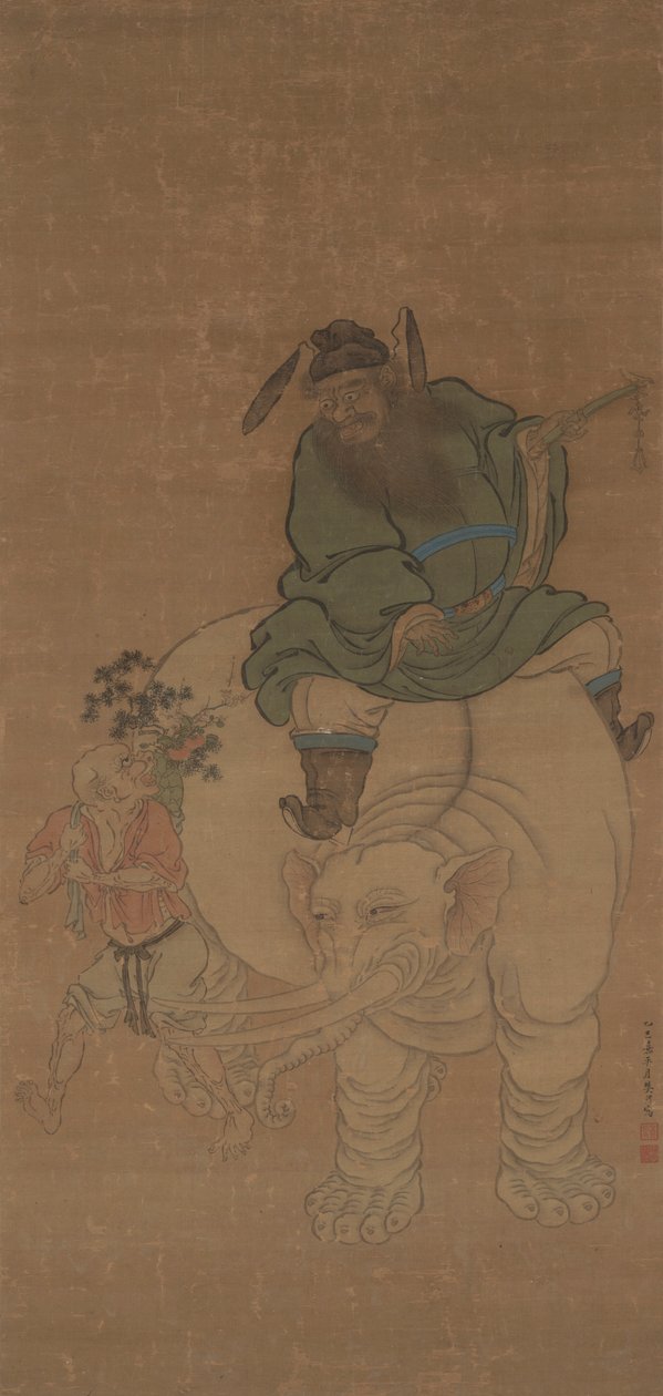 Zhong Kui che cavalca un elefante da Fan Yi