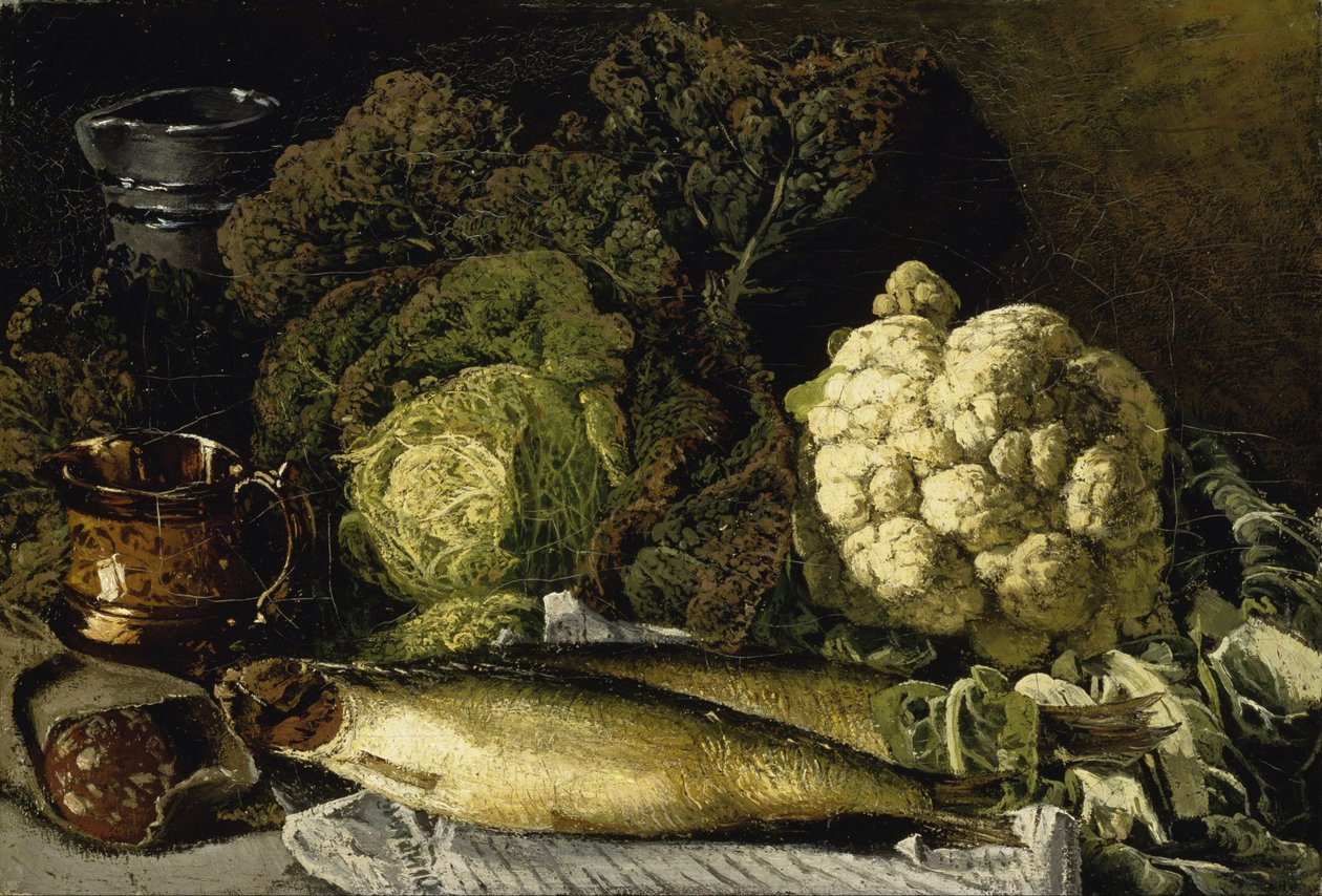 Natura morta con verdure e pesce da Fanny Churberg