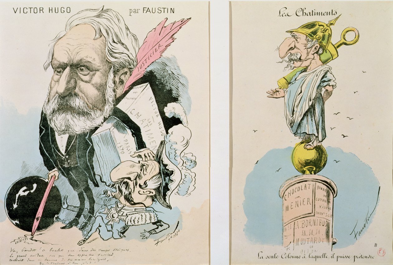 Caricature di Victor Hugo e Napoleone III da Faustin