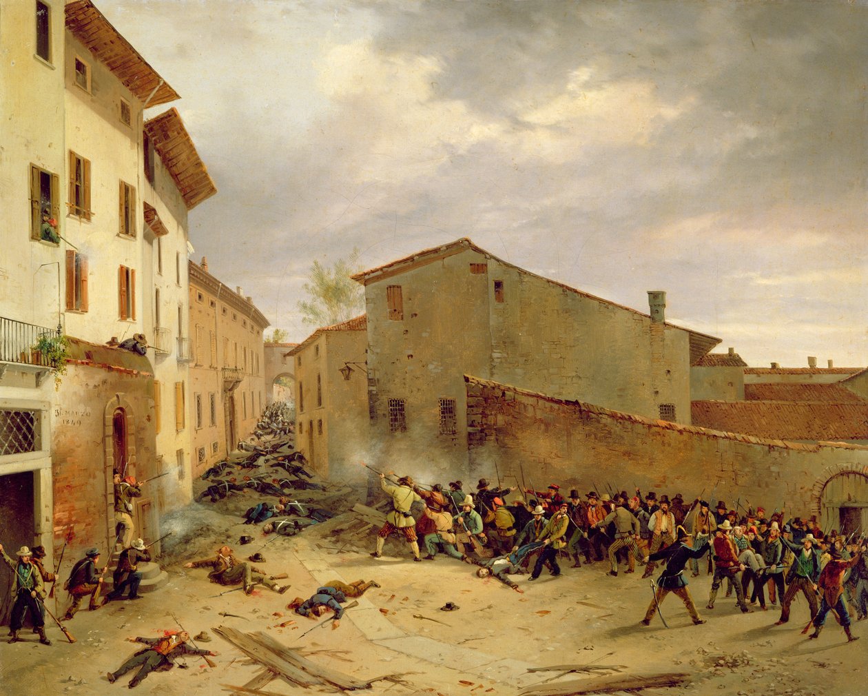 La Battaglia del 31 marzo 1849 in Via delle Consolazioni a Brescia da Faustino Joli