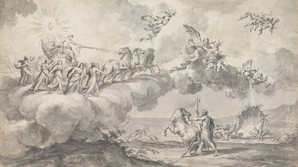 Progetto di arazzo: Apollo nel suo carro guidato da Aurora da Fedele Fischetti