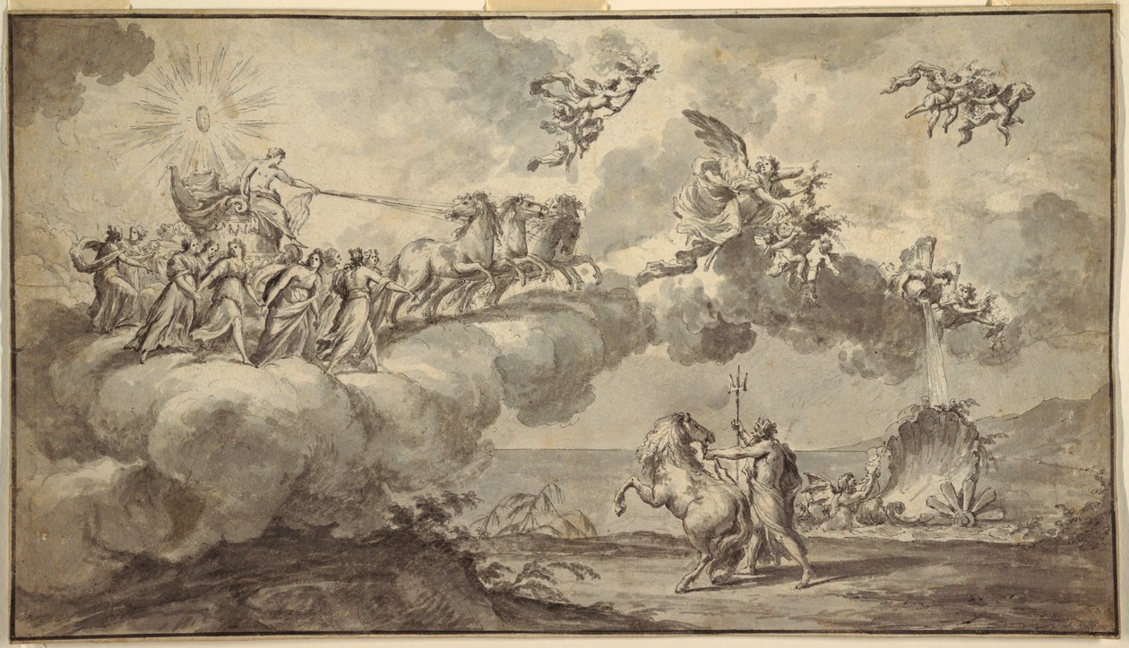 Disegno per arazzo: Apollo nel suo carro guidato da Aurora da Fedele Fischetti