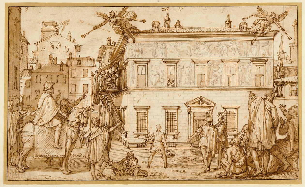 Taddeo decora la facciata di Palazzo Mattei da Federico Zuccaro