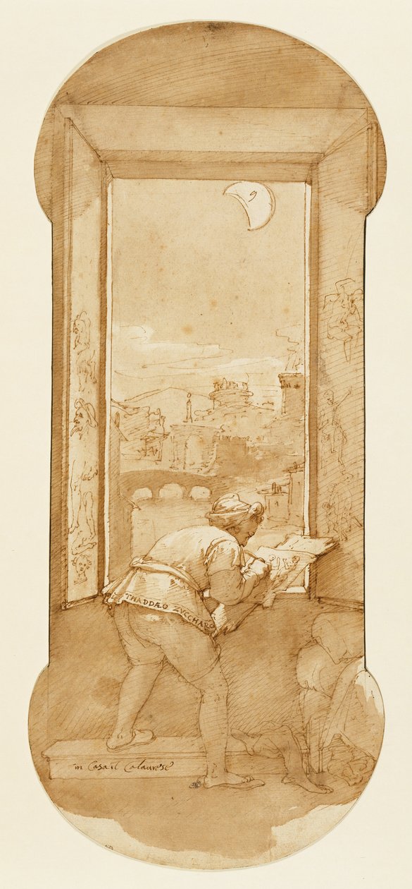 Taddeo disegna al chiaro di luna nella casa dei Calabresi da Federico Zuccaro