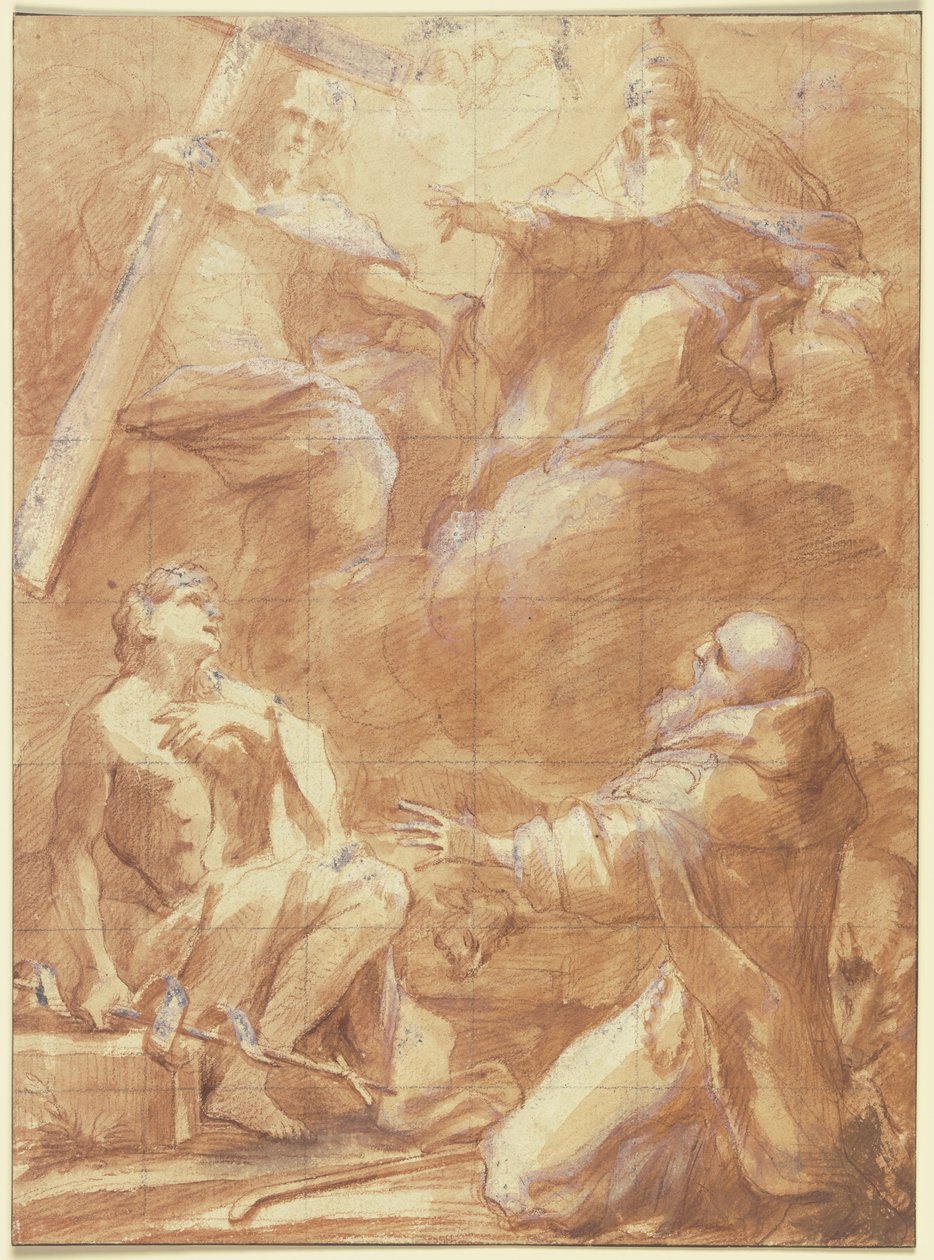 Johannes der Täufer und der Heilige Antonius erblicken Gottvater da Federico Barocci