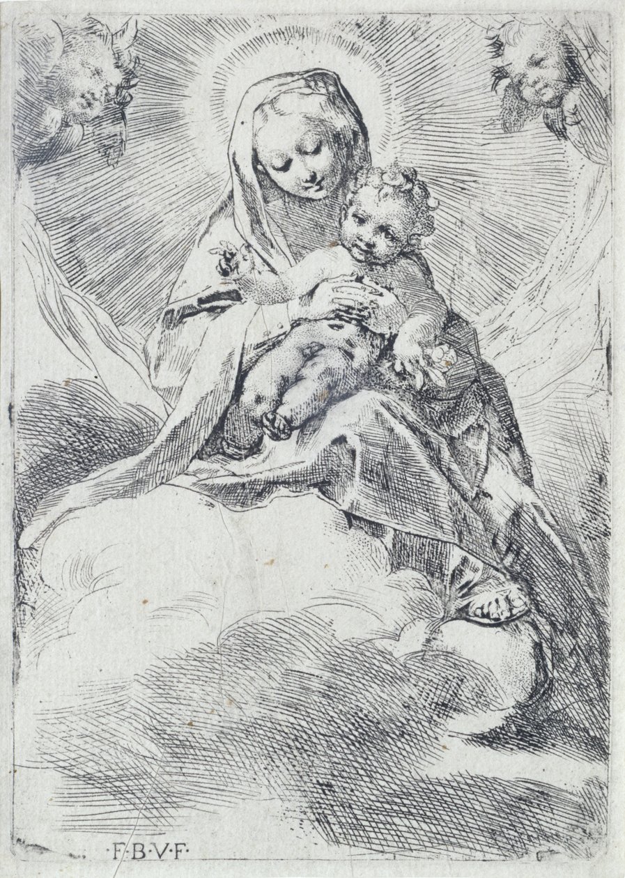 Madonna tra le nuvole da Federico Barocci