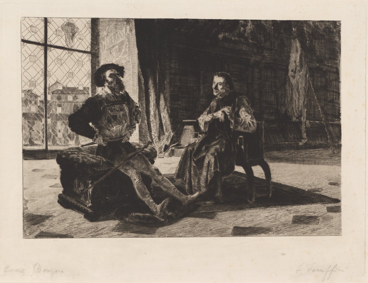 Cesare Borgia e Machiavelli da Federico Faruffini