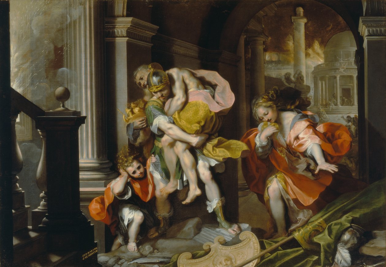 Enea e Anchise in fuga da Troia, c.1587 da Federico Fiori Barocci or Baroccio