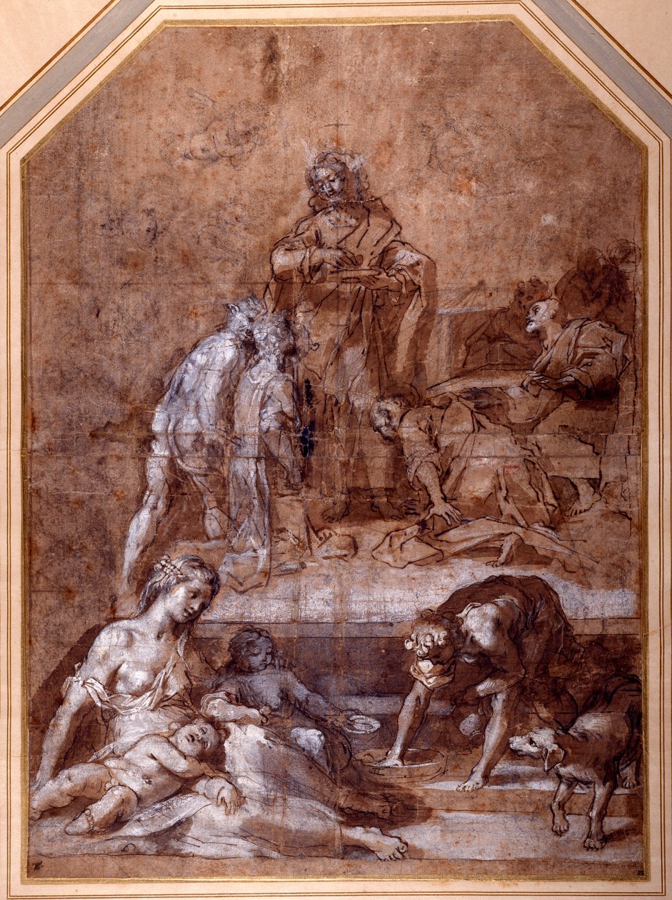 Allegoria religiosa, la raccolta della manna e l