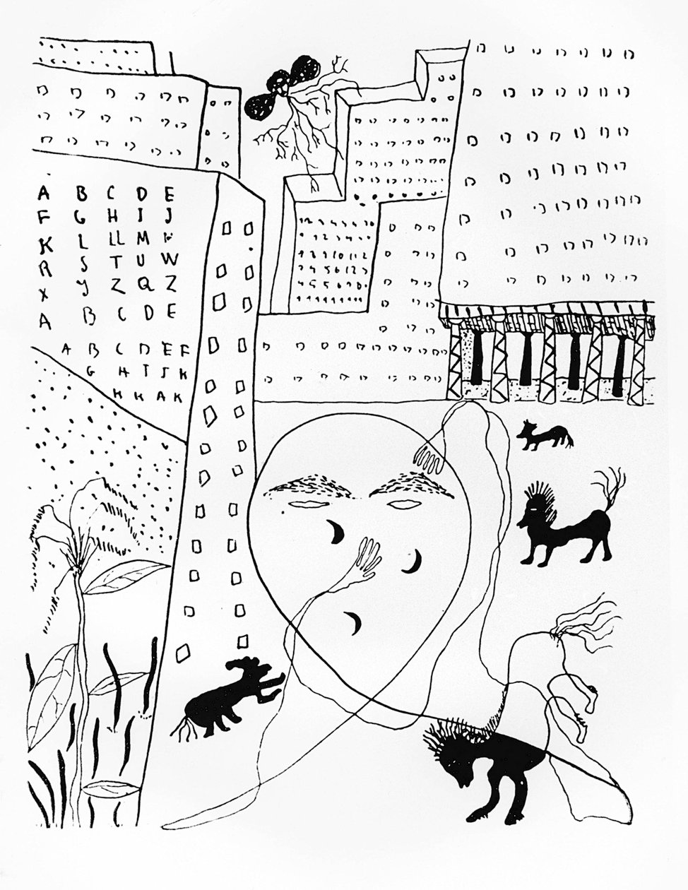 Autoritratto del poeta Federico Garcia Lorca (1898-1936) a New York, anni 