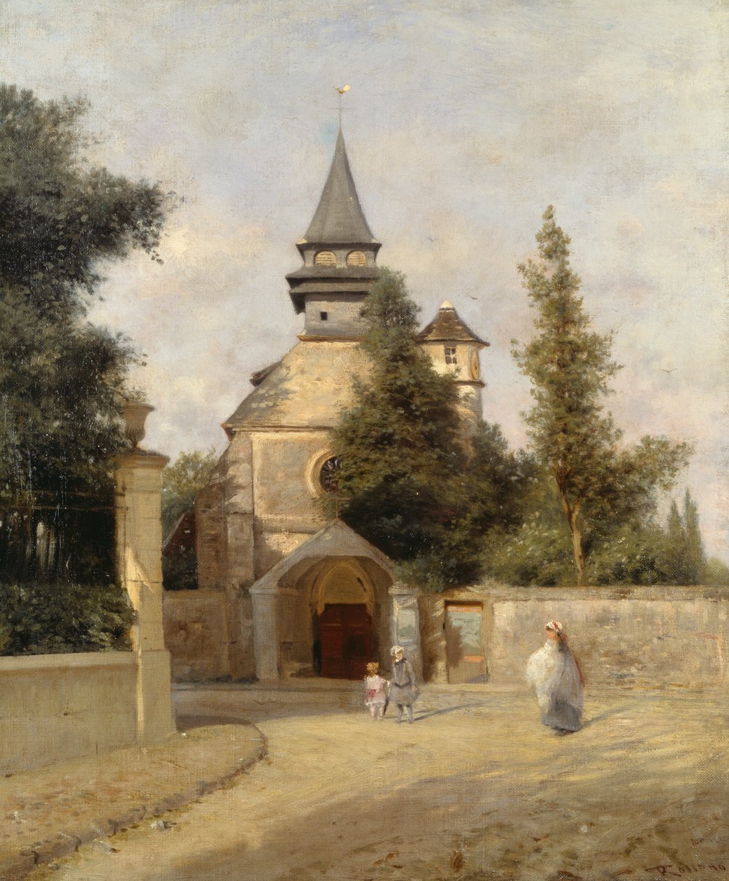Bambini fuori dalla chiesa, di Federico Rossano (1835-1912) da Federico Rossano