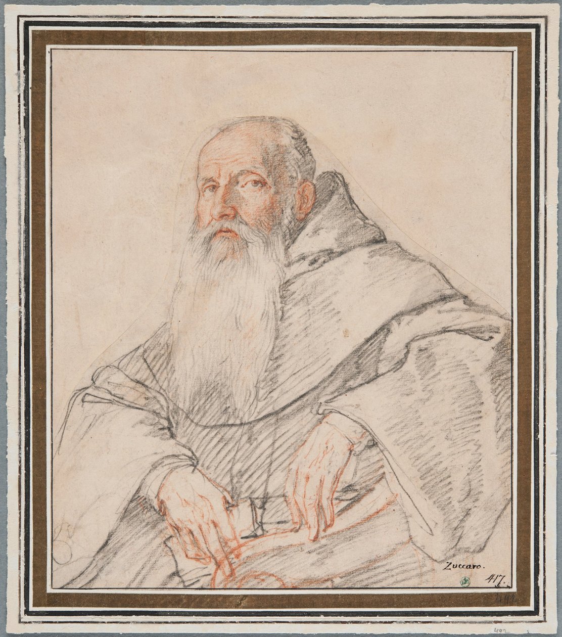 Ritratto di un monaco barbuto da Federico Zuccaro
