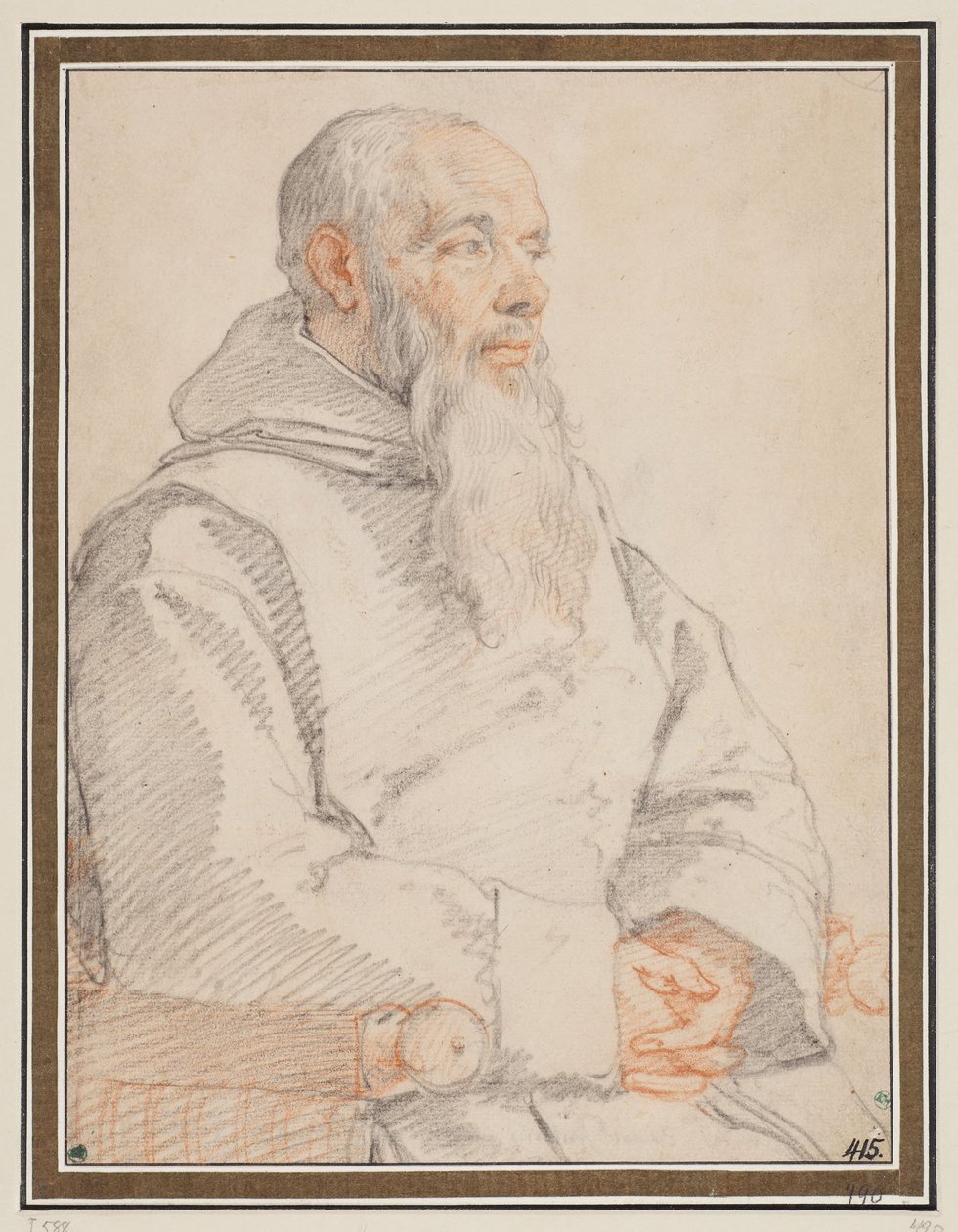 Ritratto di un monaco barbuto da Federico Zuccaro