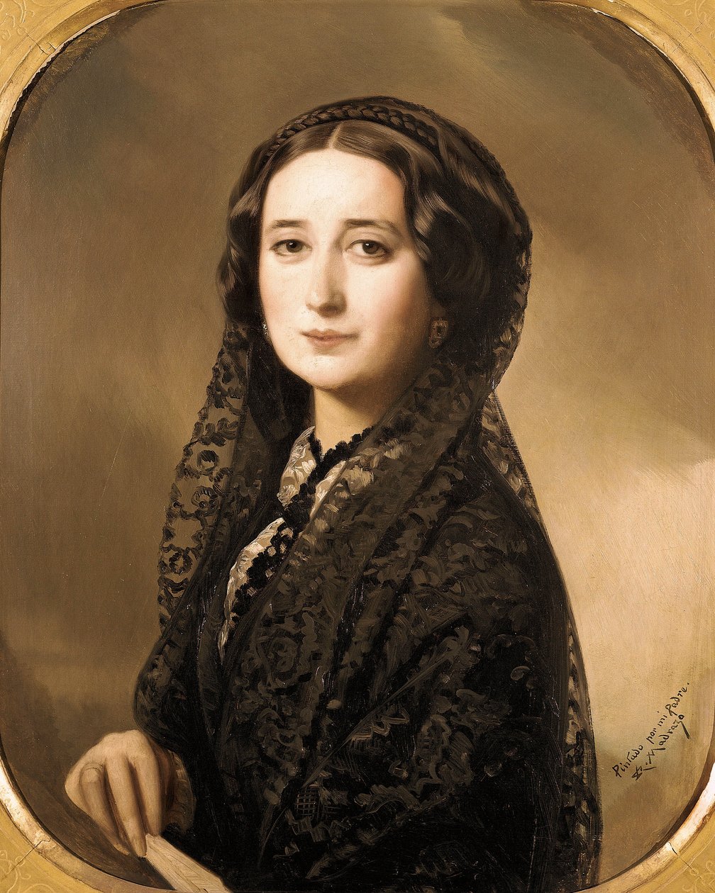 Ritratto della poetessa spagnola Carolina Coronado (1823-1911) da Federico de Madrazo y Kuntz
