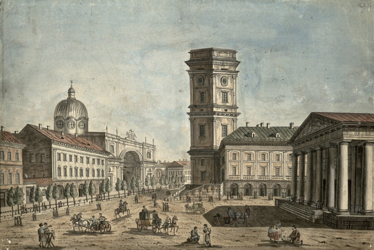 Veduta della Prospettiva Nevskij, San Pietroburgo, 1810 da Fedor Aleksandrovich Vasiliev