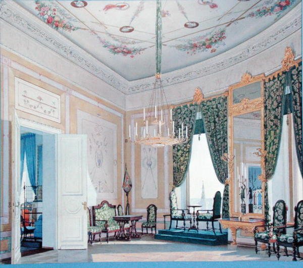 Salotto nel Palazzo Nikolai (Tchudov) nel Cremlino, 1847 da Fedor Andreevich Klages