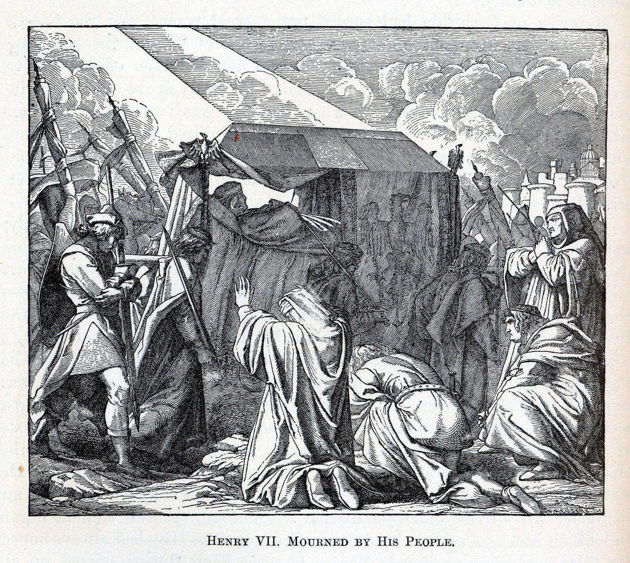 Enrico VII pianto dal suo popolo, 1882 da Fedor Reusche