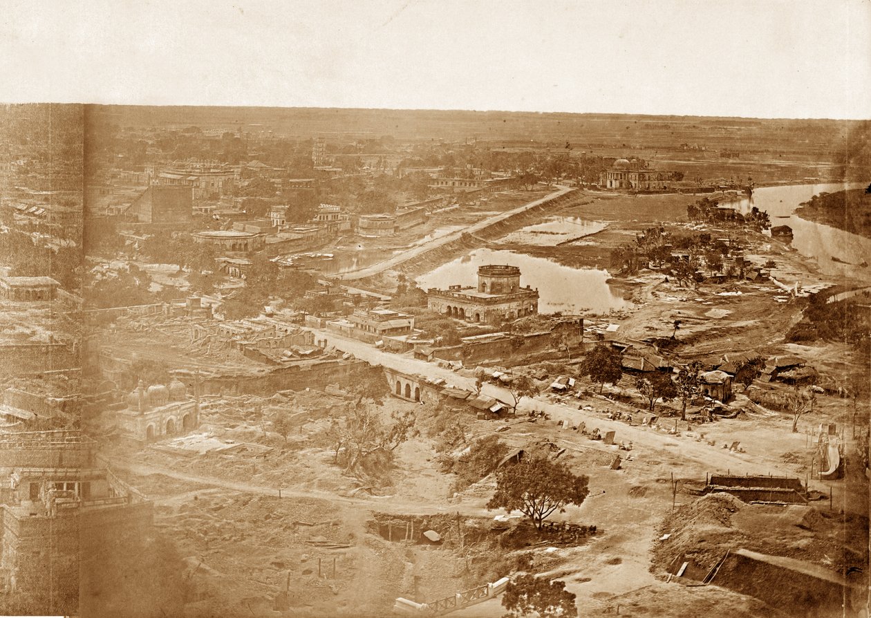 Panorama di MachiBoran, Lucknow da Felice Beato