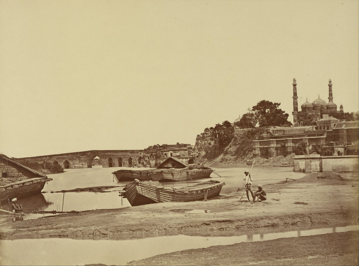Ponte di pietra e le nuove fortificazioni da Felice Beato