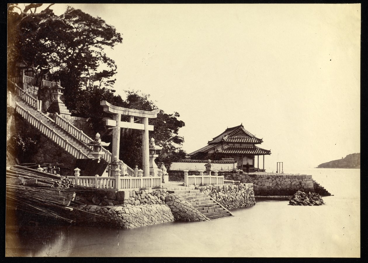 Ingresso del Tempio di Kami-Hamayou a Shimonoseki da Felice Beato