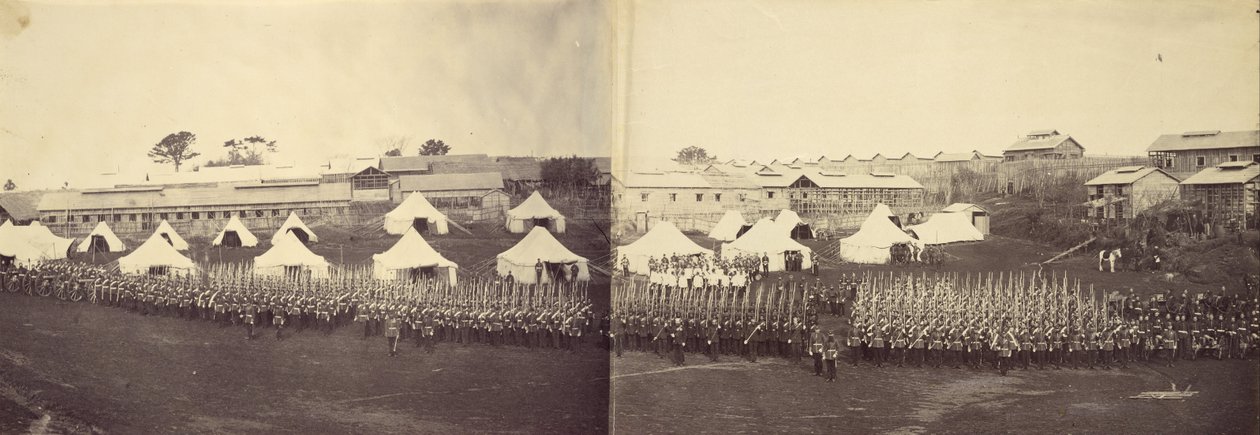 Ritratto di gruppo del battaglione reale dei marines da Felice Beato