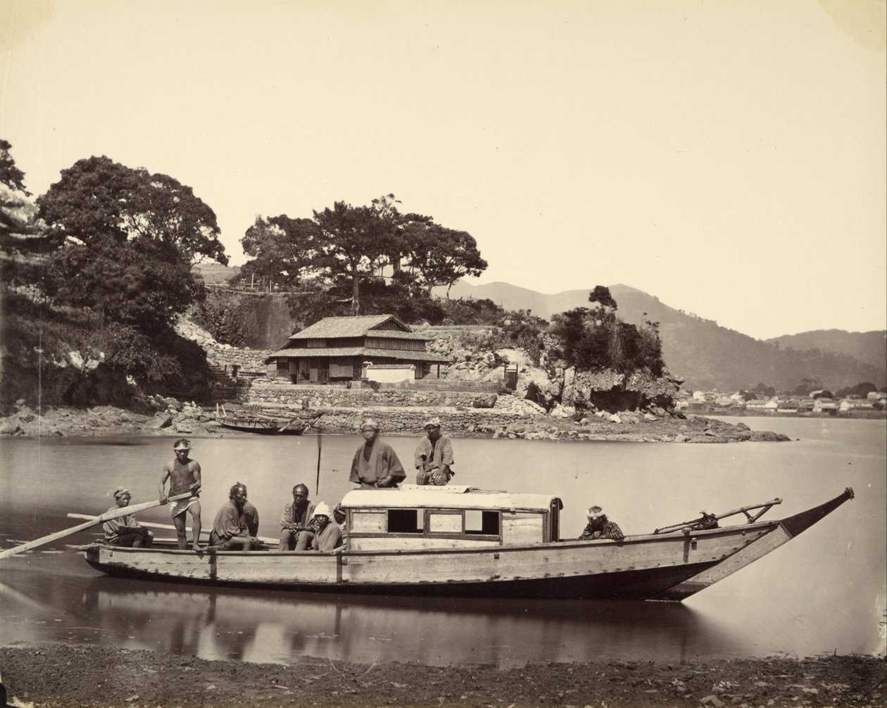 Giunca Giapponese nel Canale, Nagasaki da Felice Beato