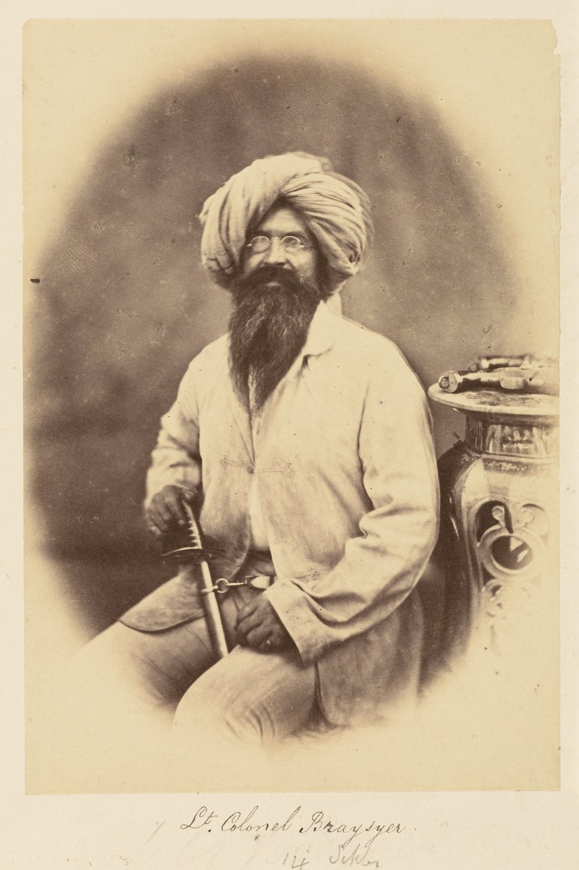 Tenente Colonnello Braysyer. [14° Sikh da Felice Beato