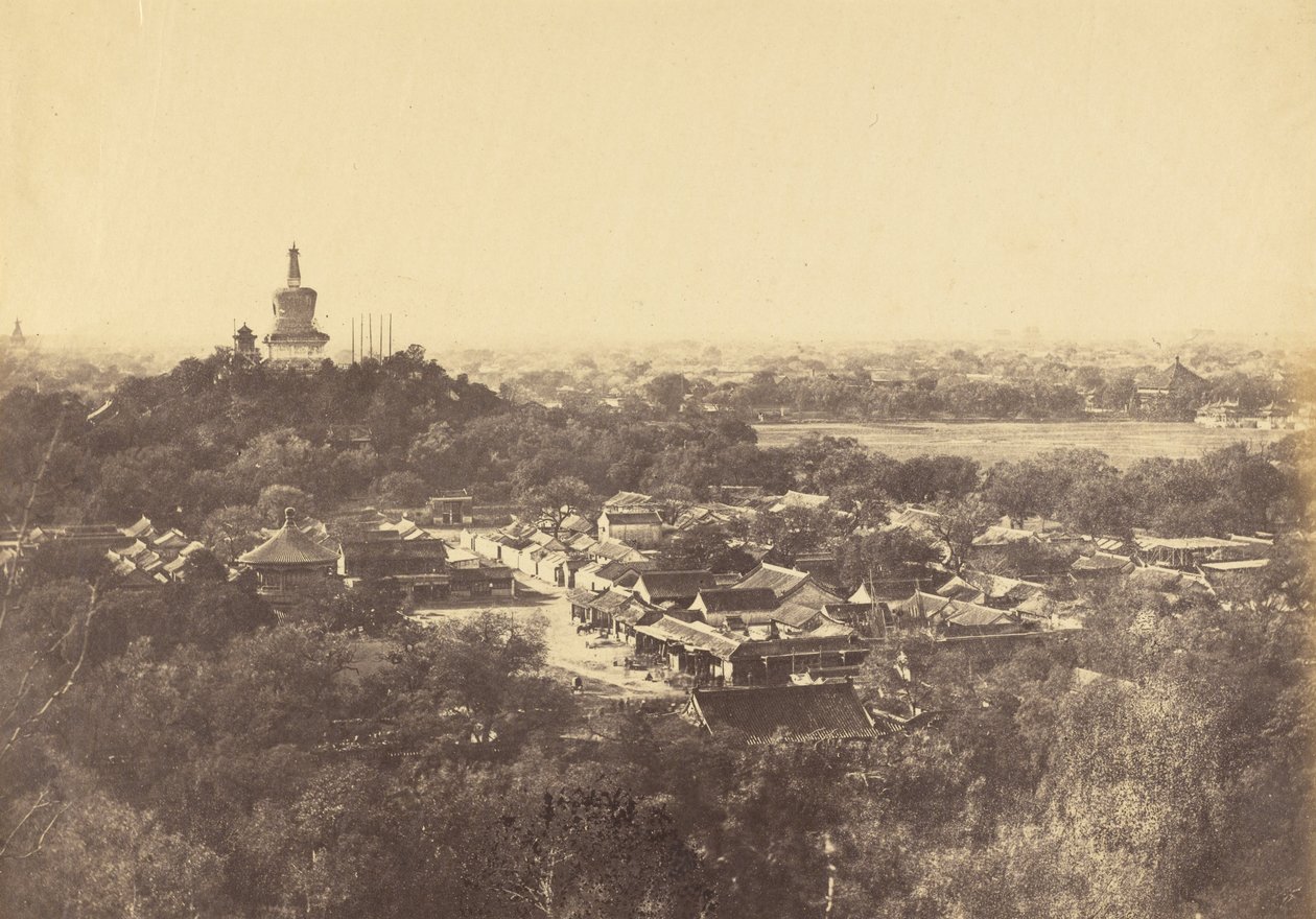 Veduta dei giardini e del tempio buddista, Pechino, ottobre 1860 da Felice Beato