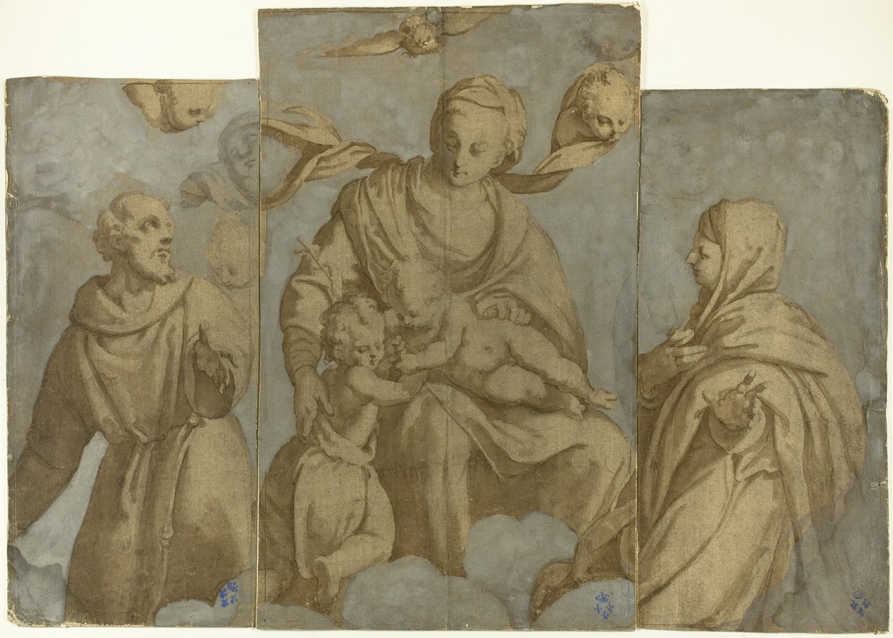La Vergine con il Bambino e il neonato Giovanni Battista, i santi Francesco d