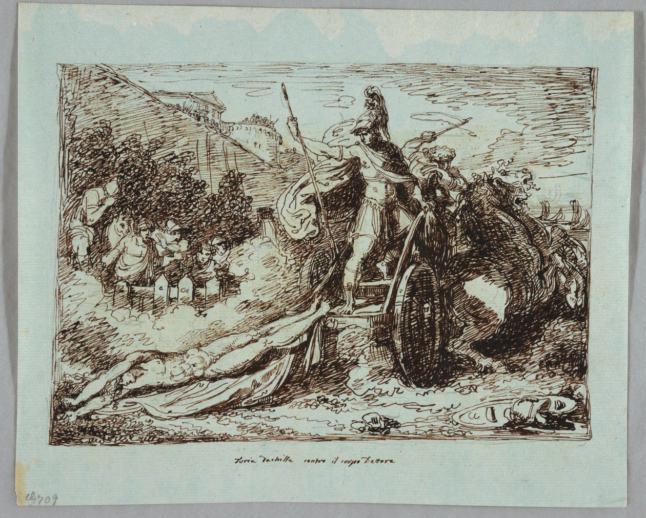 Achille trascina il corpo di Ettore da Felice Giani