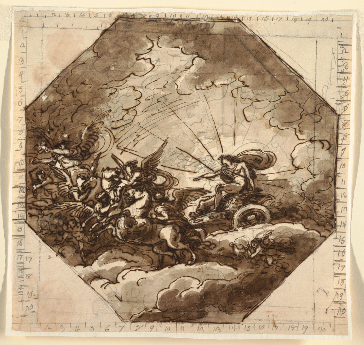 Apollo sul suo carro con Aurora, Sala Ottogonale, Palazzo Milzetti, Faenza da Felice Giani