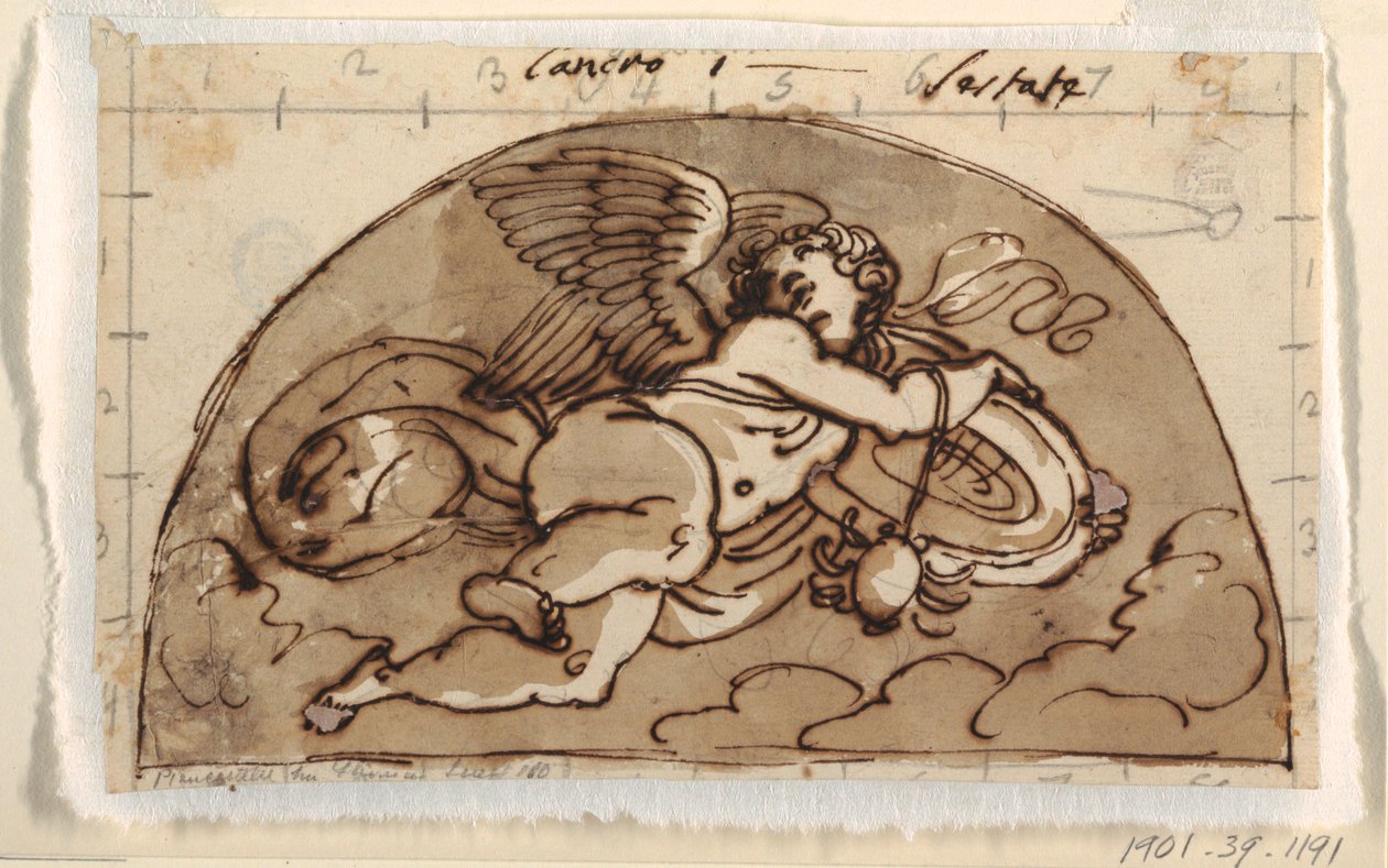 Cancro, Lunetta per il soffitto, Sala Ottagonale, Palazzo Milzetti, Faenza da Felice Giani