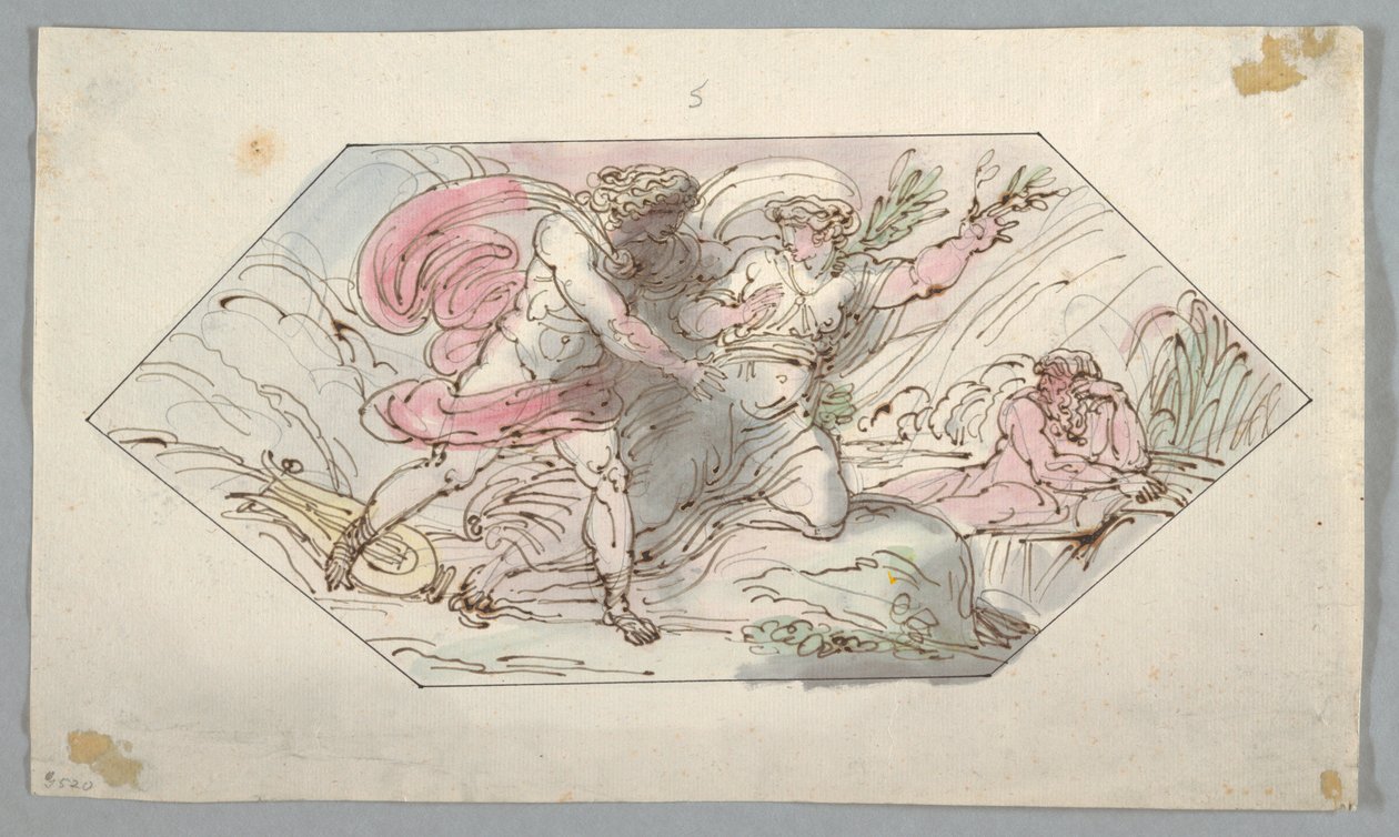 Disegno, Apollo e Dafne, 1796-98 da Felice Giani