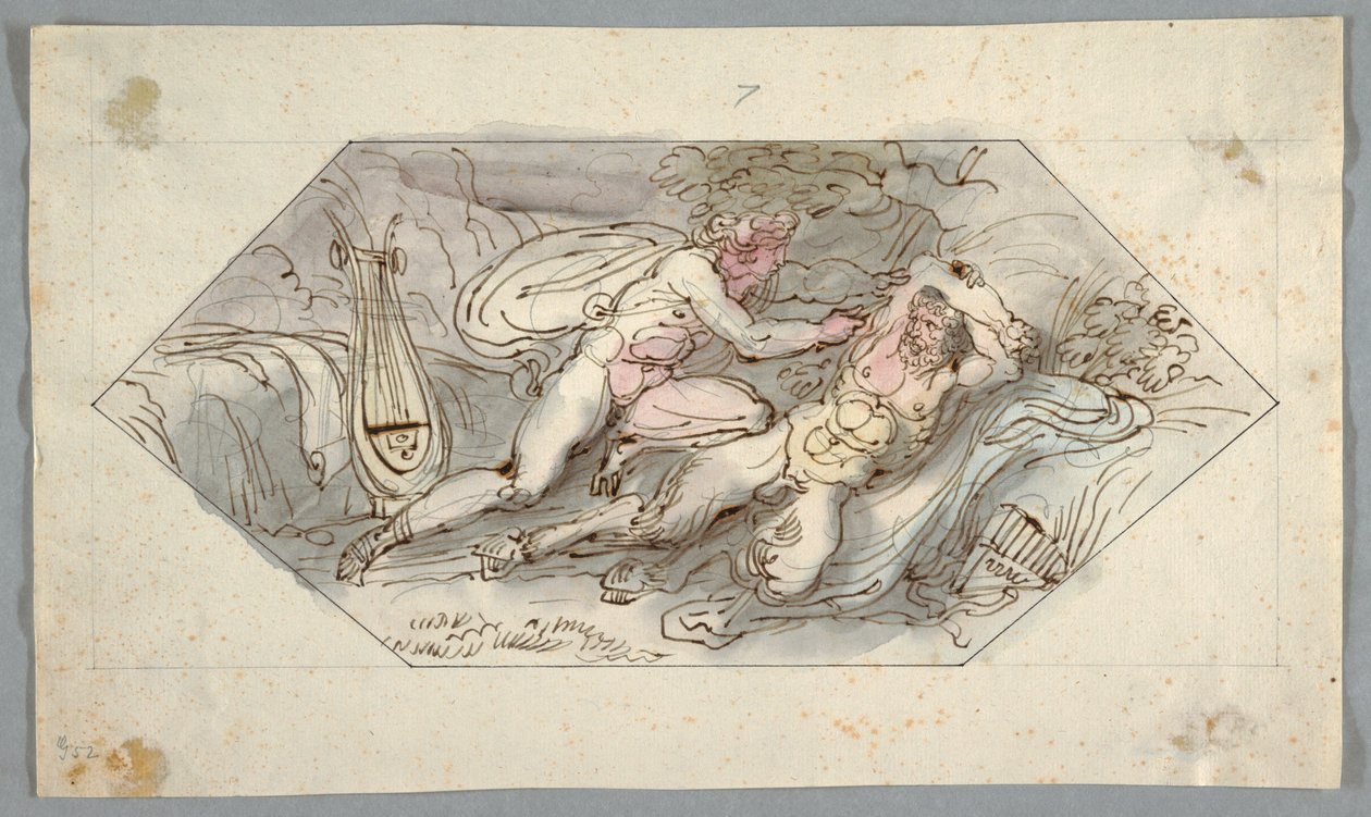 Disegno, Apollo scaglia Marsia, 1796-98 da Felice Giani