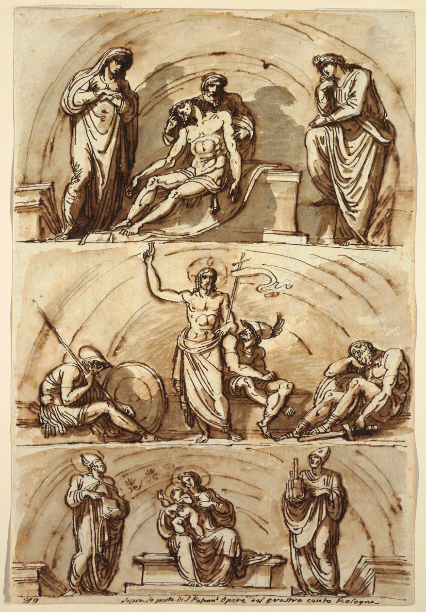 Disegno, Studi dopo Lunette di, 1814 da Felice Giani