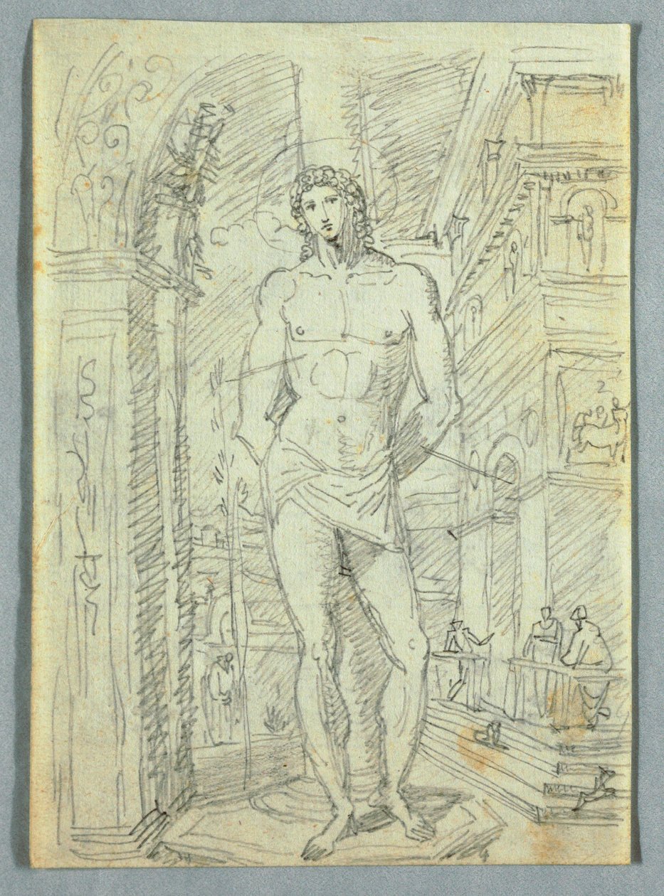 Disegno, studi di teste e mani di donne e bambini, 1810-20 da Felice Giani