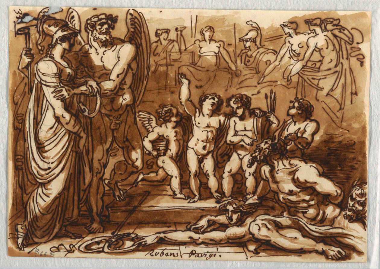 Minerva e un dio alato da Felice Giani