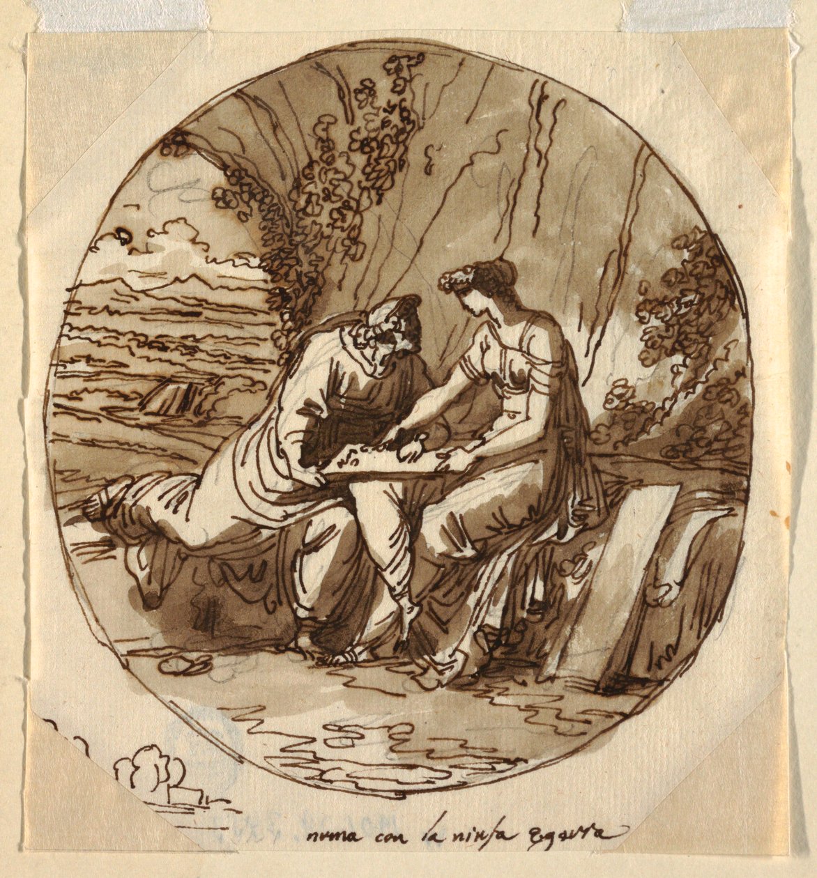 Numa Pompilio ed Egeria, Sala di Numa Pompilio, Palazzo Milzetti, Faenza da Felice Giani