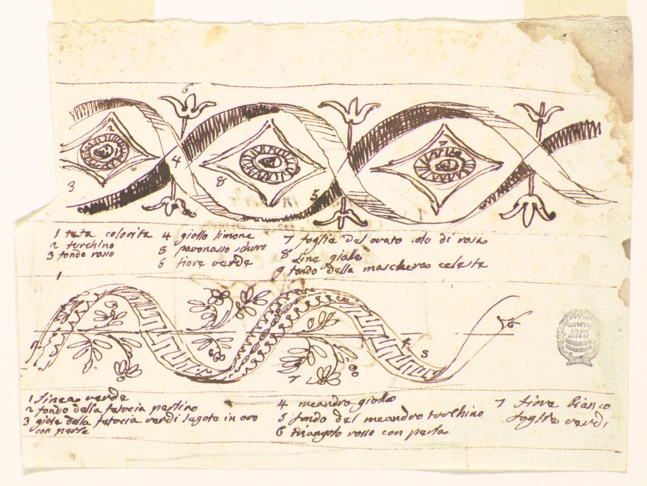 Recto: Due fregi con fiori Verso: Schizzo per una pittura decorativa da Felice Giani