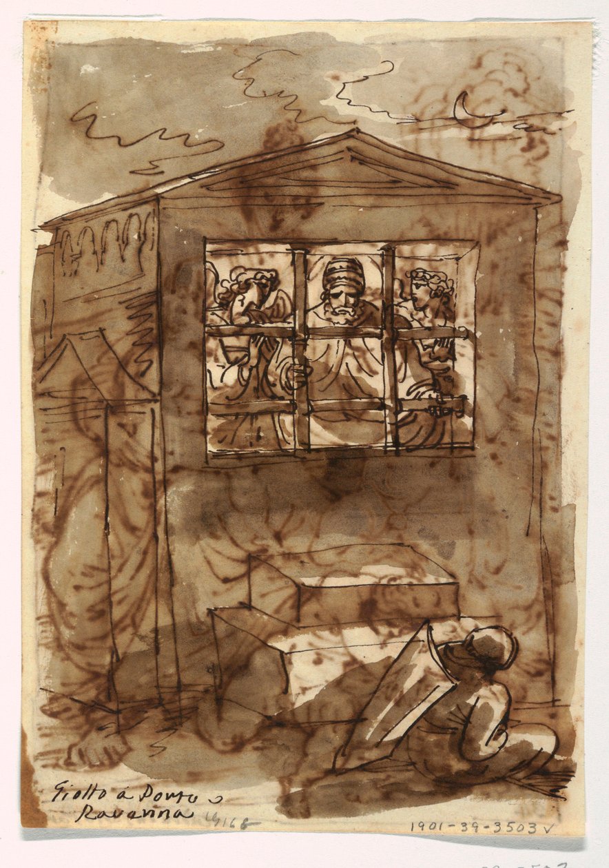 Folio di taccuino, Papa Sisto II e Diacono da Felice Giani