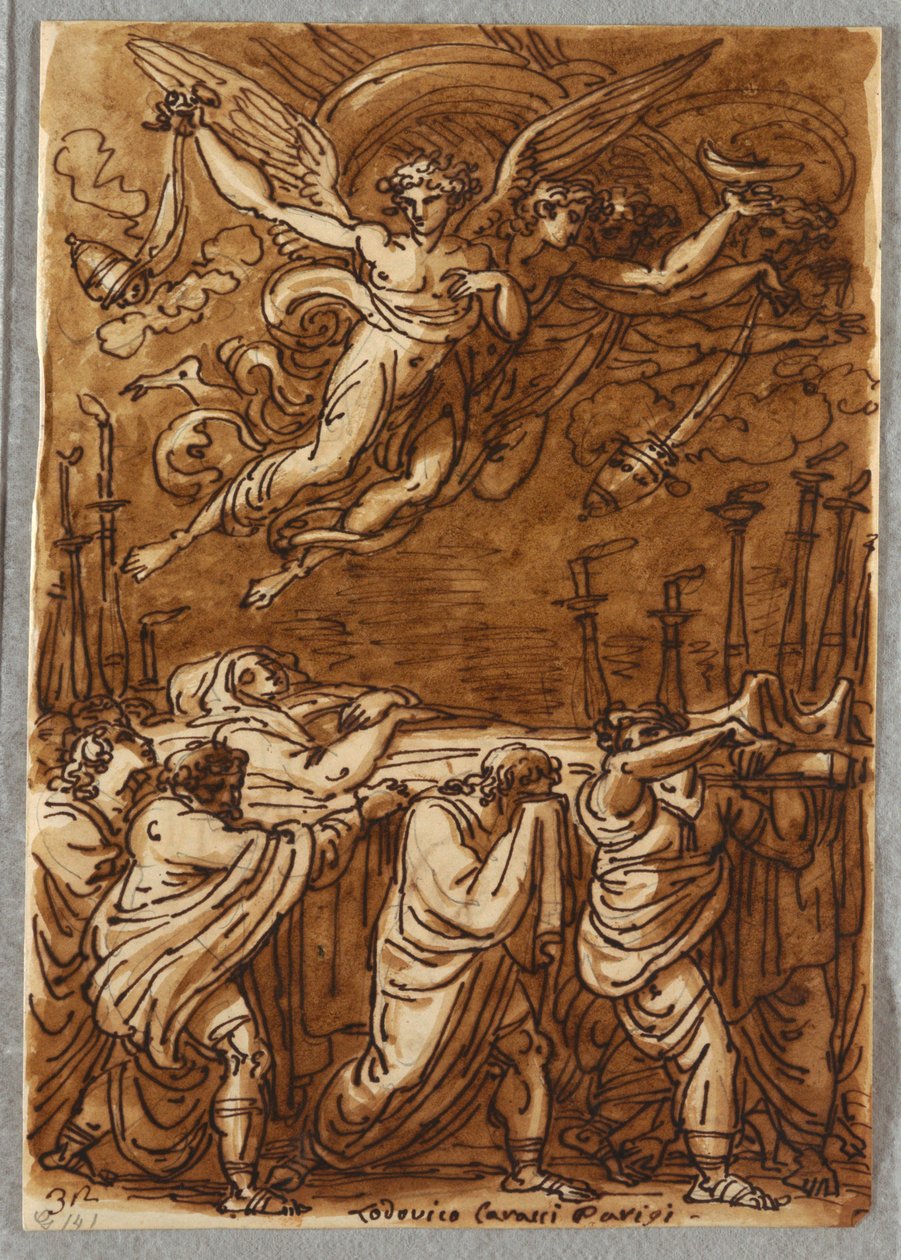 Gli apostoli portano il corpo della Vergine alla tomba, studio dopo Lodovico Carracci da Felice Giani