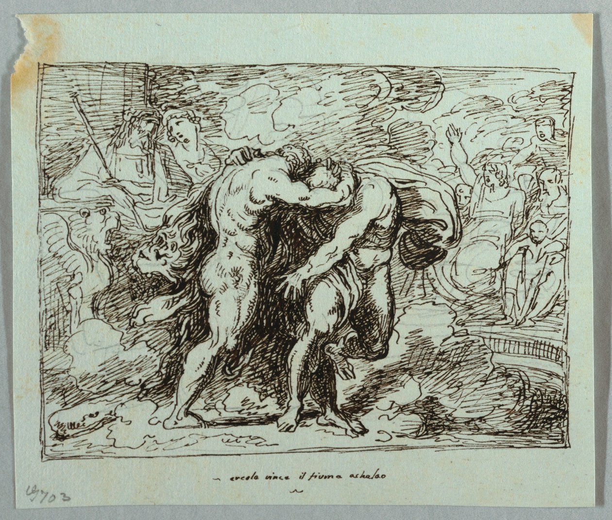 La Lotta tra Ercole e il Dio del Fiume Acheloo da Felice Giani