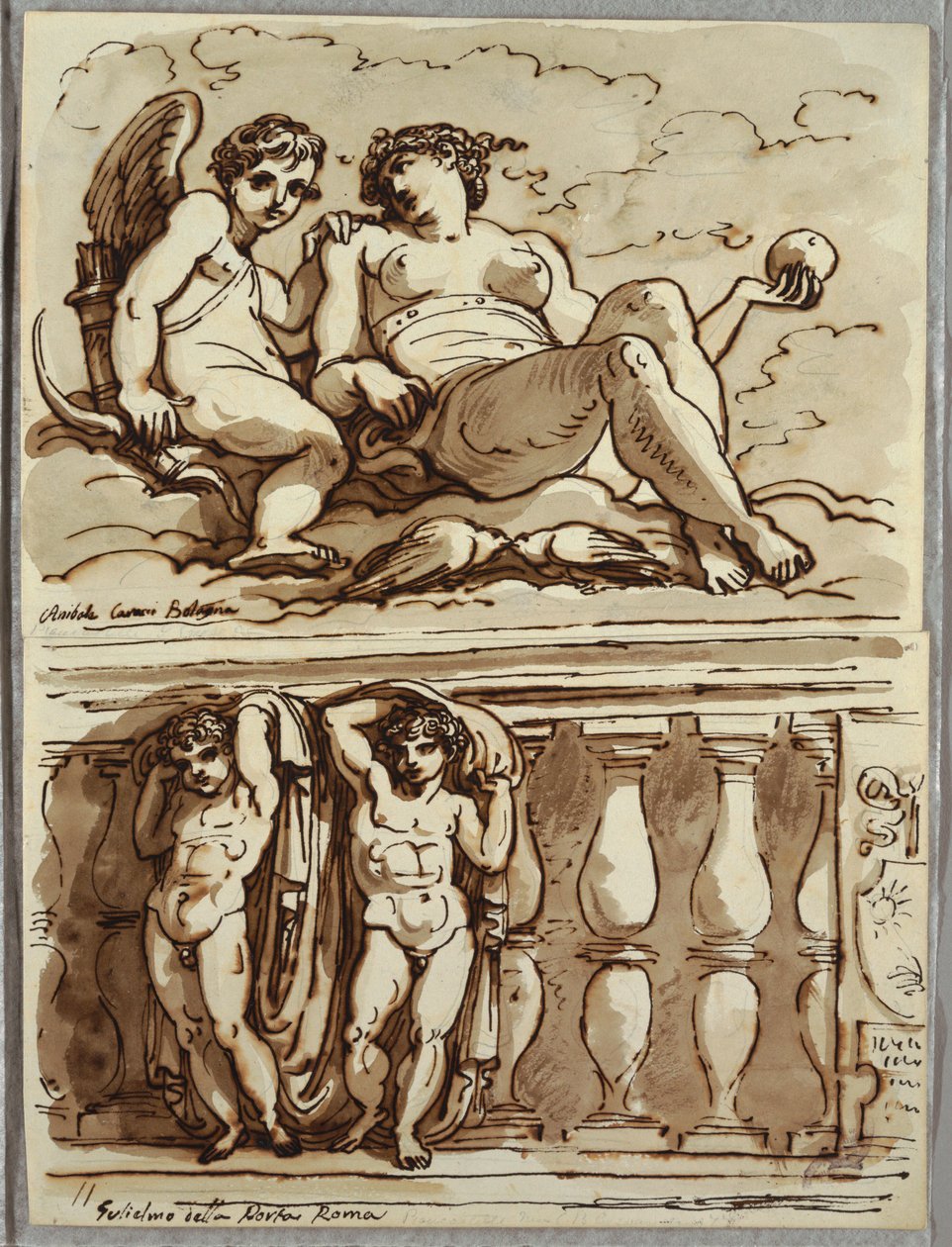 Venere e Cupido, studio dopo Annibale Carracci da Felice Giani