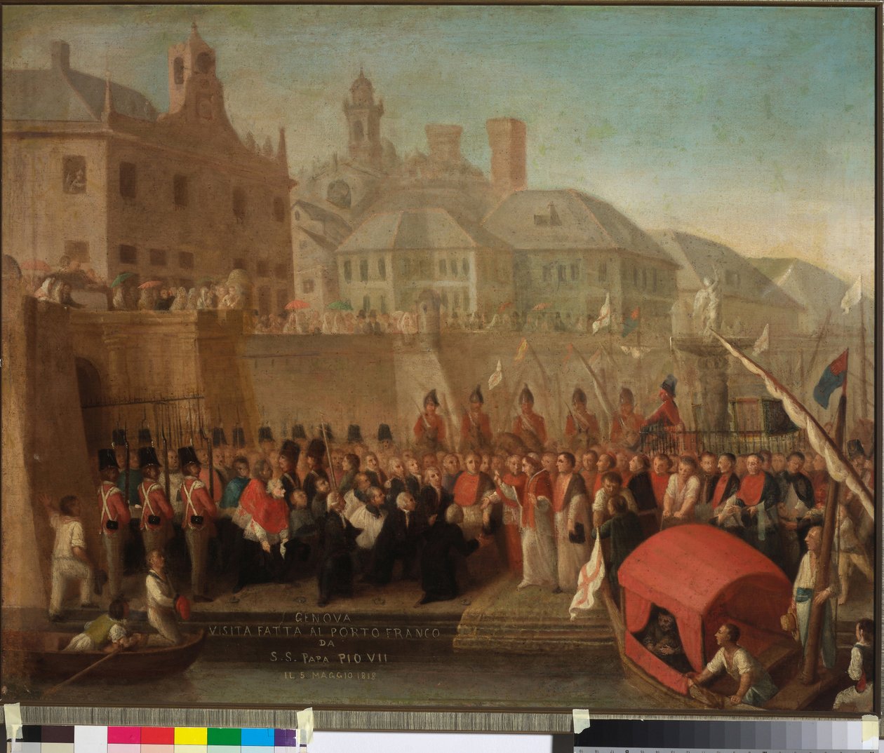 Visita al porto franco di Genova di S.S. Papa Pio VII, c.1818 da Felice Guascone