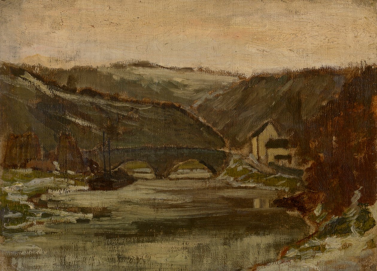 Ponte sul fiume Lesse da Félicien Rops