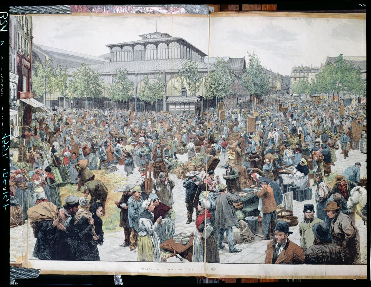 Veduta di Les Halles, 1885 da Felicien baron de Myrbach Rheinfeld